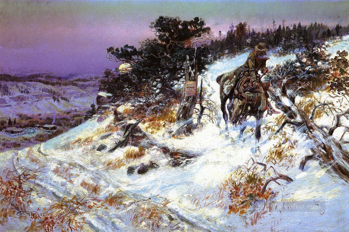 オオカミとビーバー 1921年 チャールズ・マリオン・ラッセル インディアナ州のカウボーイ油絵